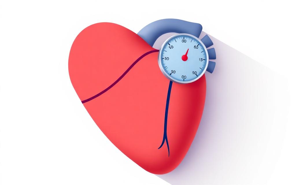 Illustration of healthy heart and blood pressure regulation
